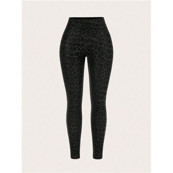 Women's Casual Fashionable Leopard Print Wide Waist Slim Fit Leggings Yoga Pants - Picture 1 of 4